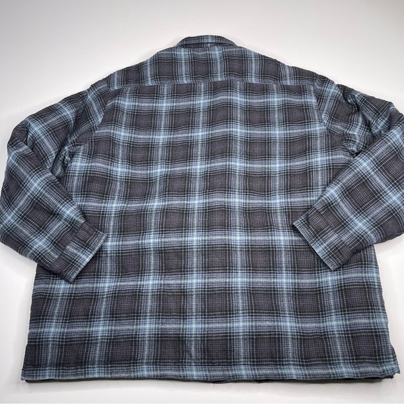 Canyon Guide Outfitters Shacket Sherpa Flannel Shirt Plaid Blue Black Winter 2X - Picture 7 of 16